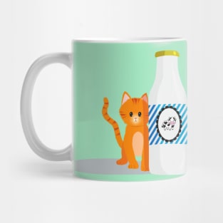 Tabby cat with a milk bottle Mug